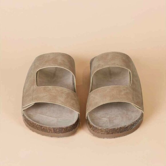 Amazon Essentials Men's Size 13 Adjustable Faux Cork Slide Sandals Tan - Picture 4 of 4